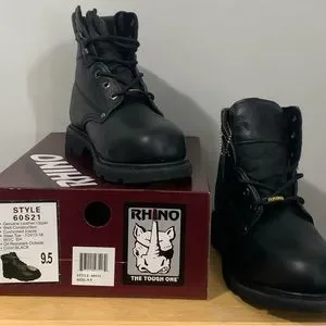 Rhino | Shoes | Rhino Steel Toe Boots Black Leather 6 Inch  display picture 2
